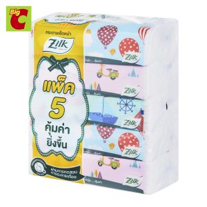 ซิลค์ กระดาษเช็ดหน้าซอฟแพค 115 แผ่น X5